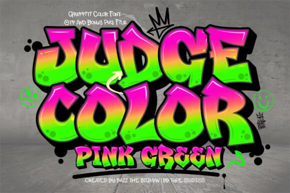 Judge Color Pink Green: A Vibrant Graffiti Typeface for Bold Brand Moments